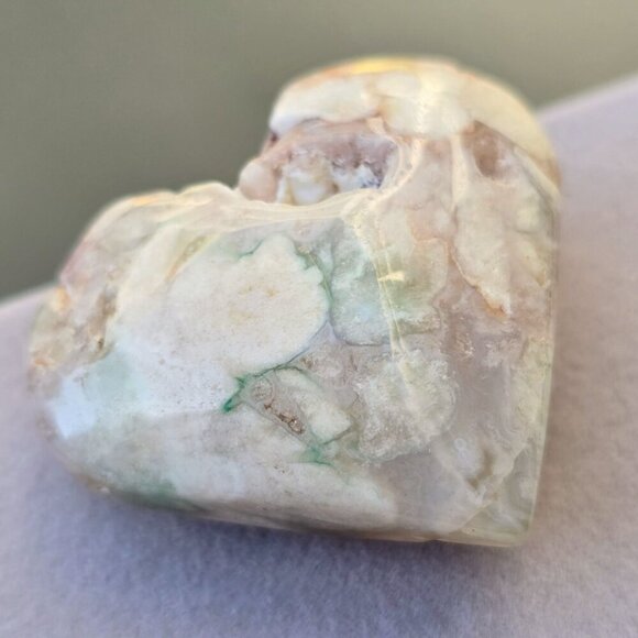 Cherry Blossom Agate Heart Crystal ✦ 41g Polished Healing Stone ✦ One-of-a-Kind - Picture 8 of 14